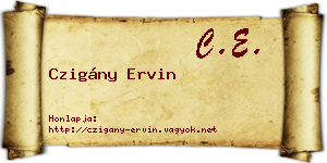 Czigány Ervin névjegykártya