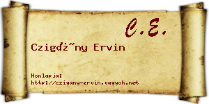 Czigány Ervin névjegykártya