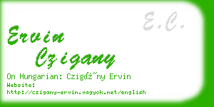 ervin czigany business card